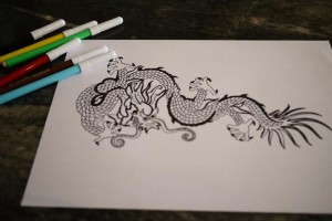 Dragon à colorier