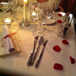Notre table spécial Saint Valentin