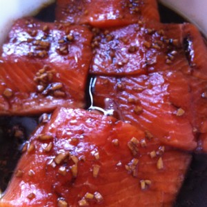 Pavé de saumon laqué à la sauce soja